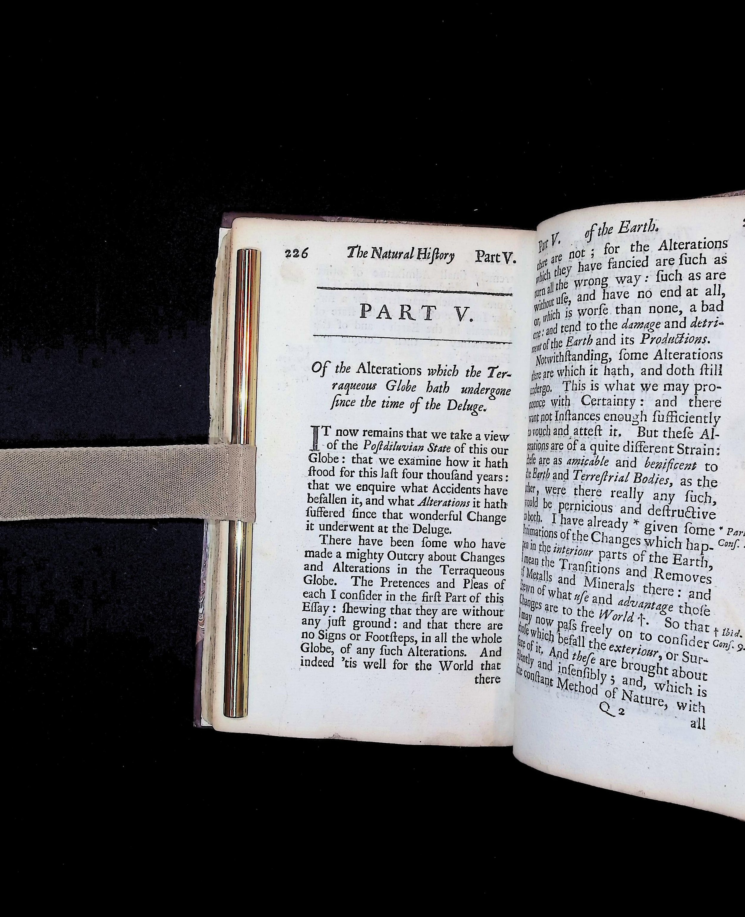 John Woodward, An Essay Toward a Natural History of the Earth (1695) Held in the Kinney Center’s rare book collection.