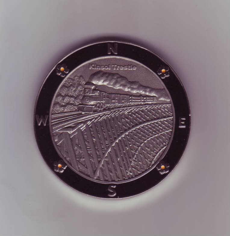 This attractive geocache coin was a popular fundraiser and promotional tool when Kinsol Trestle fans were struggling to raise public awareness of its immense value as a Cowichan Valley tourist attraction.