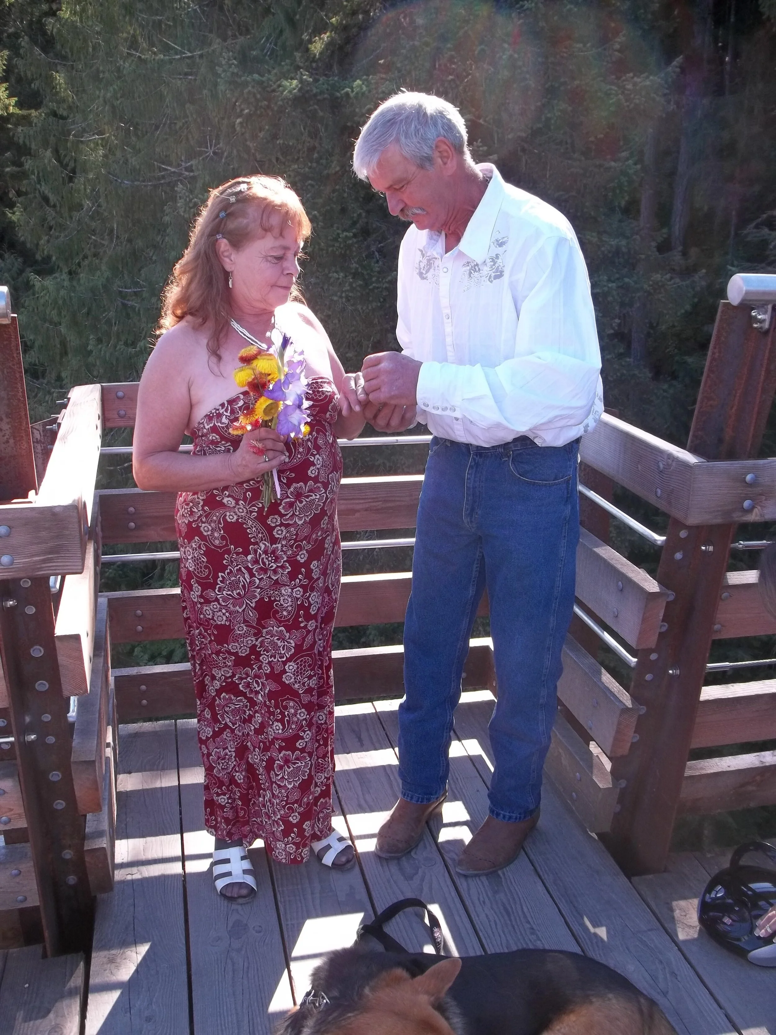 Marlene and Dave Spaeth who gathered 12,000 names on a petition to save the Kinsol later exchanged wedding vows on the rehabilitated Trestle.