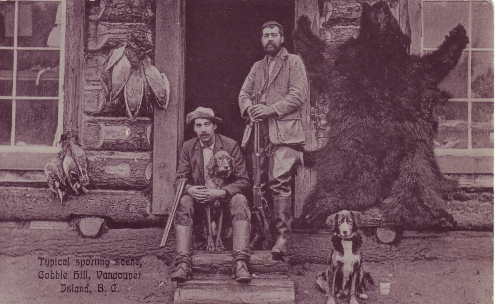 These hunters pose with their day's shooting. Almost anything that moved or flew was fair game in the old days; in 1920 only Willow Grouse were exempt.