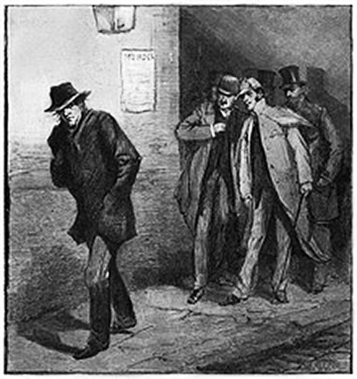 An artist’s depiction of a “Suspicious Character” in an 1888 issue of The London Illustrated News. But the outfit of the man to the left is totally out of sync with the 100’s of artists’ and photographers’ conceptions of the real Jack the Ripper who…