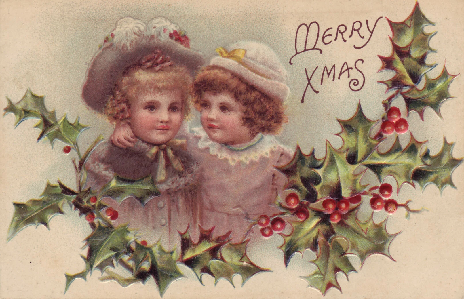 --An antique Christmas card from the author's collection.