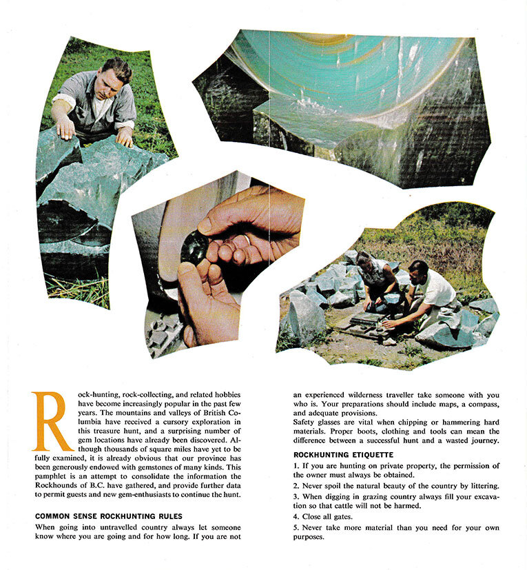 This B.C. Government brochure demonstrates the popularity of rockhounding.
