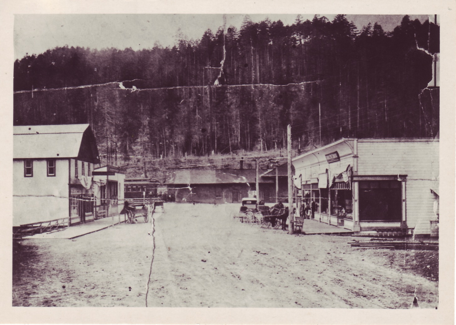 Cobble Hill Village; the general store on the left is still there, the post office to its left is now at Whippletree Junction. --Author's Collection