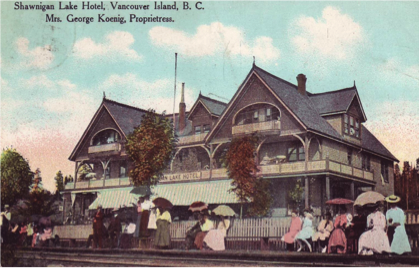 The site of the grand Shawnigan Lake (Koenig’s) Hotel is now just someone’s yard.