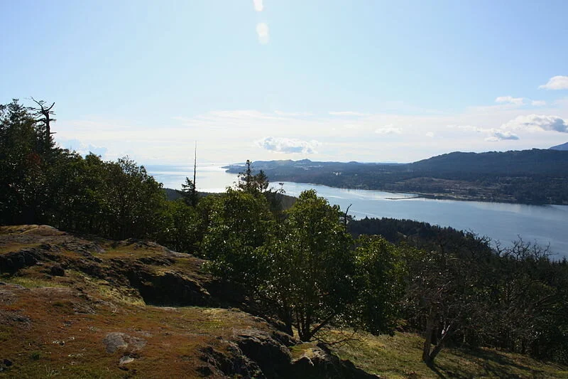 You wouldn’t think, looking at this view of Nanoose Bay, that it was the home of a major powderworks or a naval torpedo testing base. —Wikipedia photo by Kevin J.F. Martin
