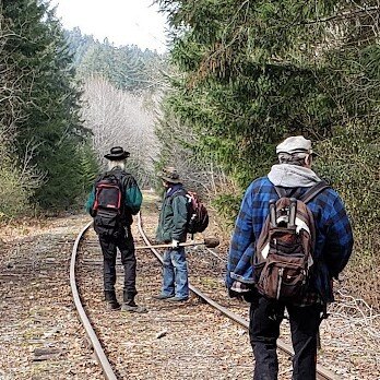 On a warm sunny day in March, we go looking for the site of the Ladysmith train wreck. —Photo courtesy of Bill Irvine