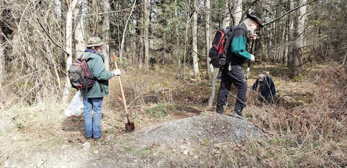 Hours of scratching and metal detecting came up almost empty, indicating that the wreckage was thoroughly cleaned up after the collision between two coal trains over a century ago. —Author’s photo