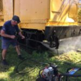 Power washing the undercarriage