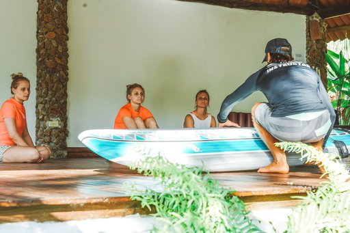 beginner surfboard and its parts being explained