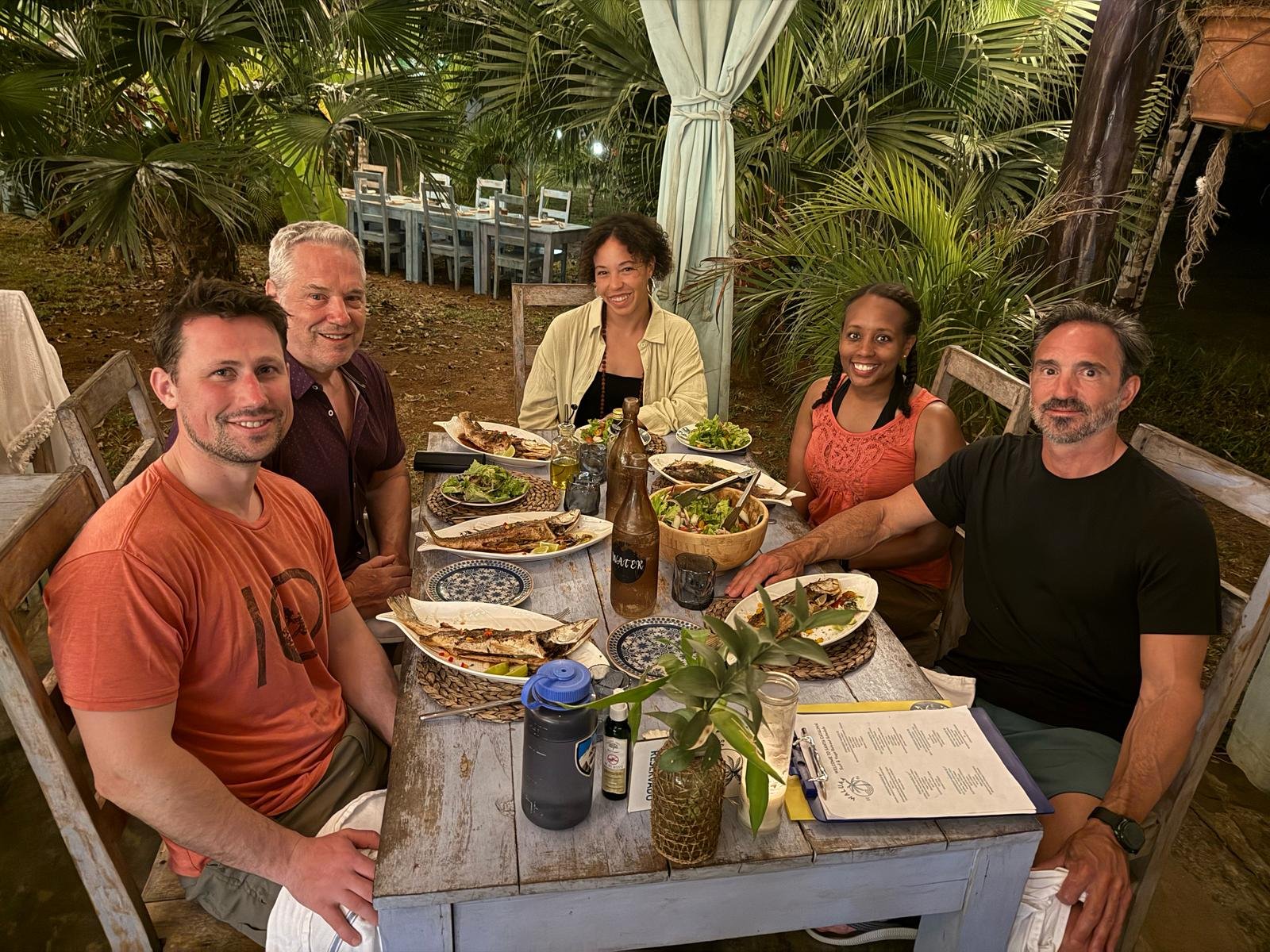  Guests enjoying a fresh dinner at Tropical Villas property 