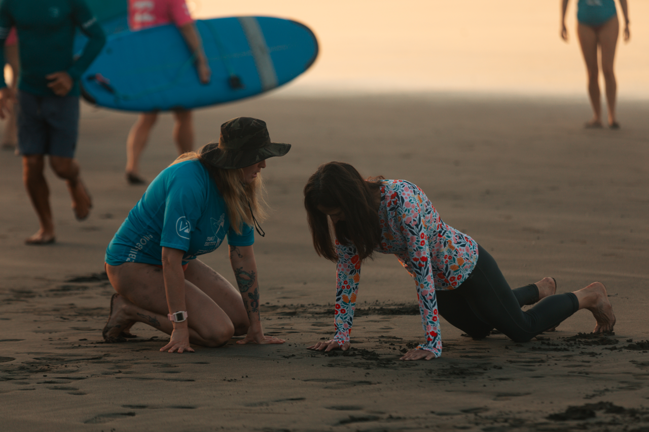 surf yoga retreat panama woman teaching