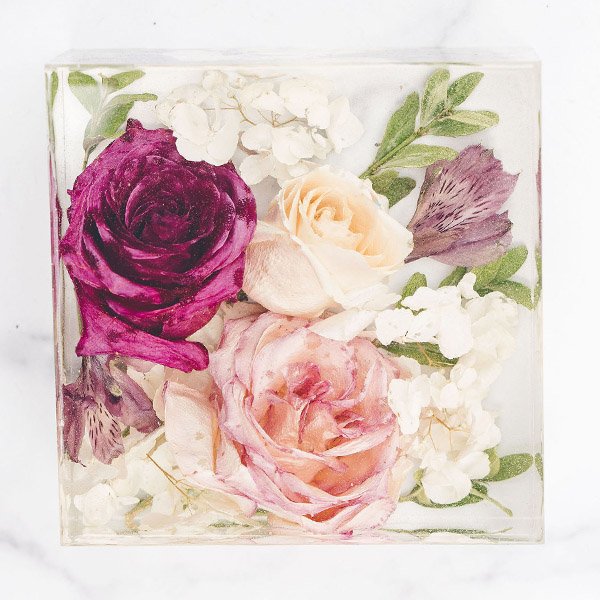 Rectangle Resin Block Wedding Floral Preservation Flower Preservation  Bridal Bouquet Preservation Resin Floral Tray Bridal Gift 