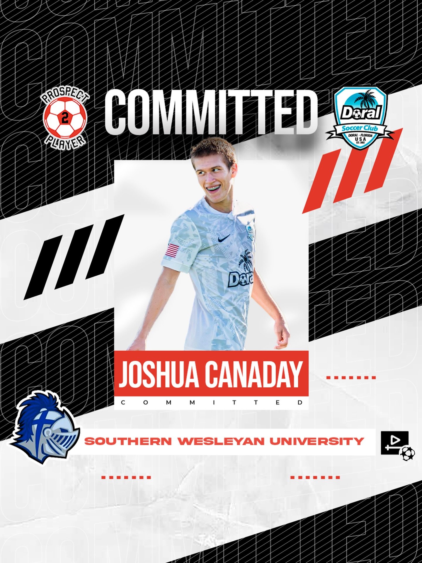 Congratulations to client Joshua Canaday (@josh.canadayy) on his commitment to NCAA D2 program Southern Wesleyan University (@swumsoc)

Joshua is a talented central midfielder from Florida playing for @doralsoccerclub in the @ecnlboys 

We are excite
