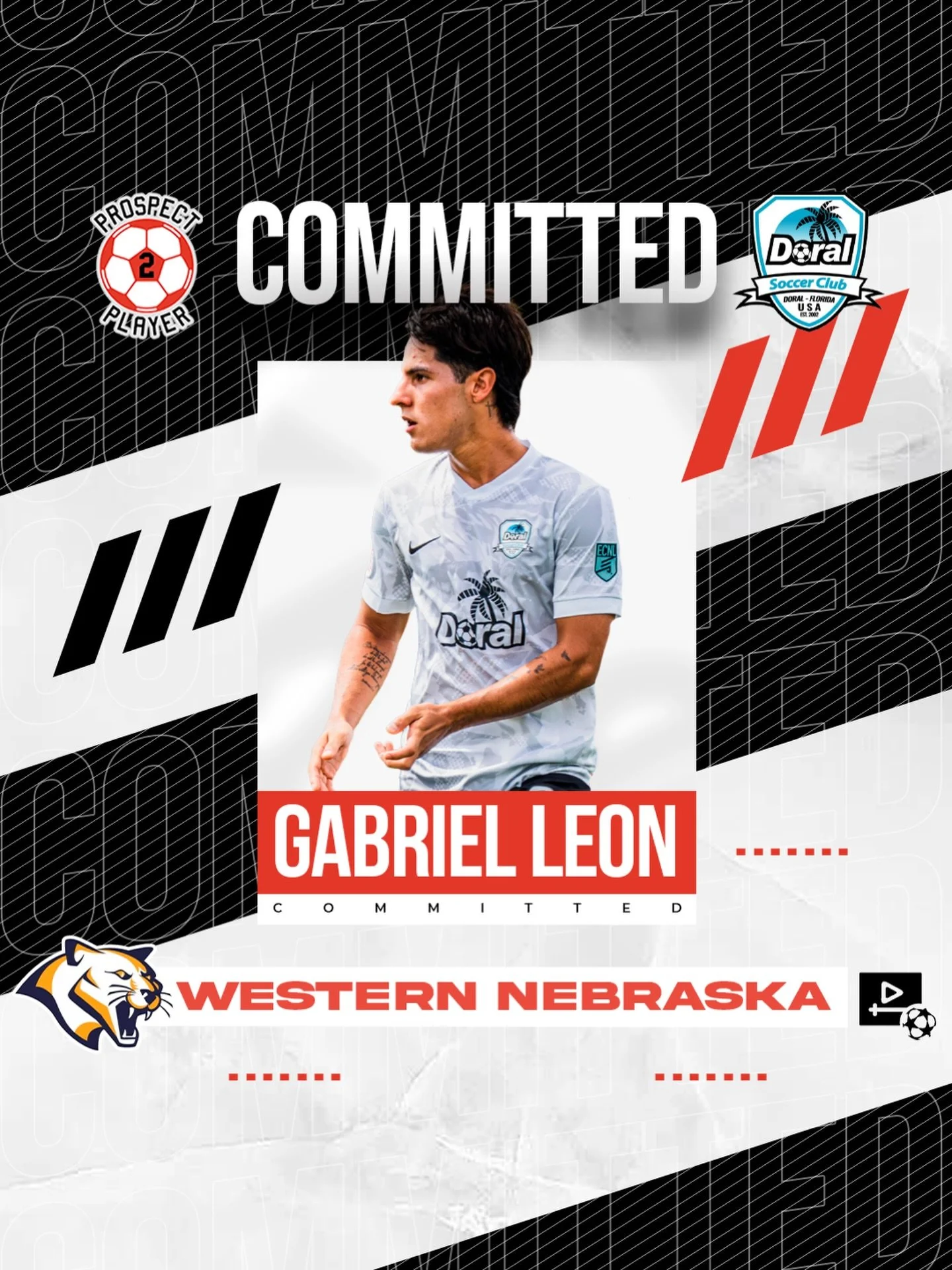 Congratulations to client Gabriel Leon (@gabrielleoonn) on his commitment to NJCAA program Western Nebraska (@wnccmsoccer)

Gabriel is a talented defensive midfielder from Florida playing for @doralsoccerclub in the @ecnlboys 

We are excited to foll