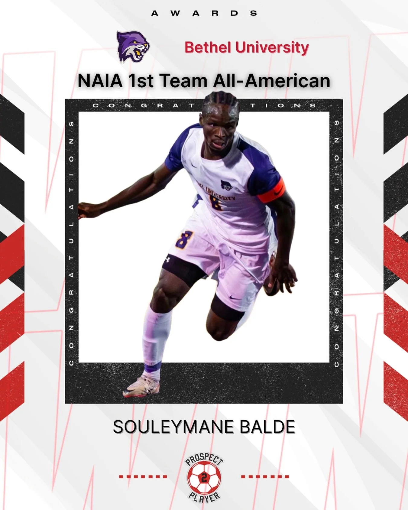 Congratulations to Senegalese midfielder Souleymane Balde (@julejuniorbalde) on being named NAIA 1st Team All-American 🏅