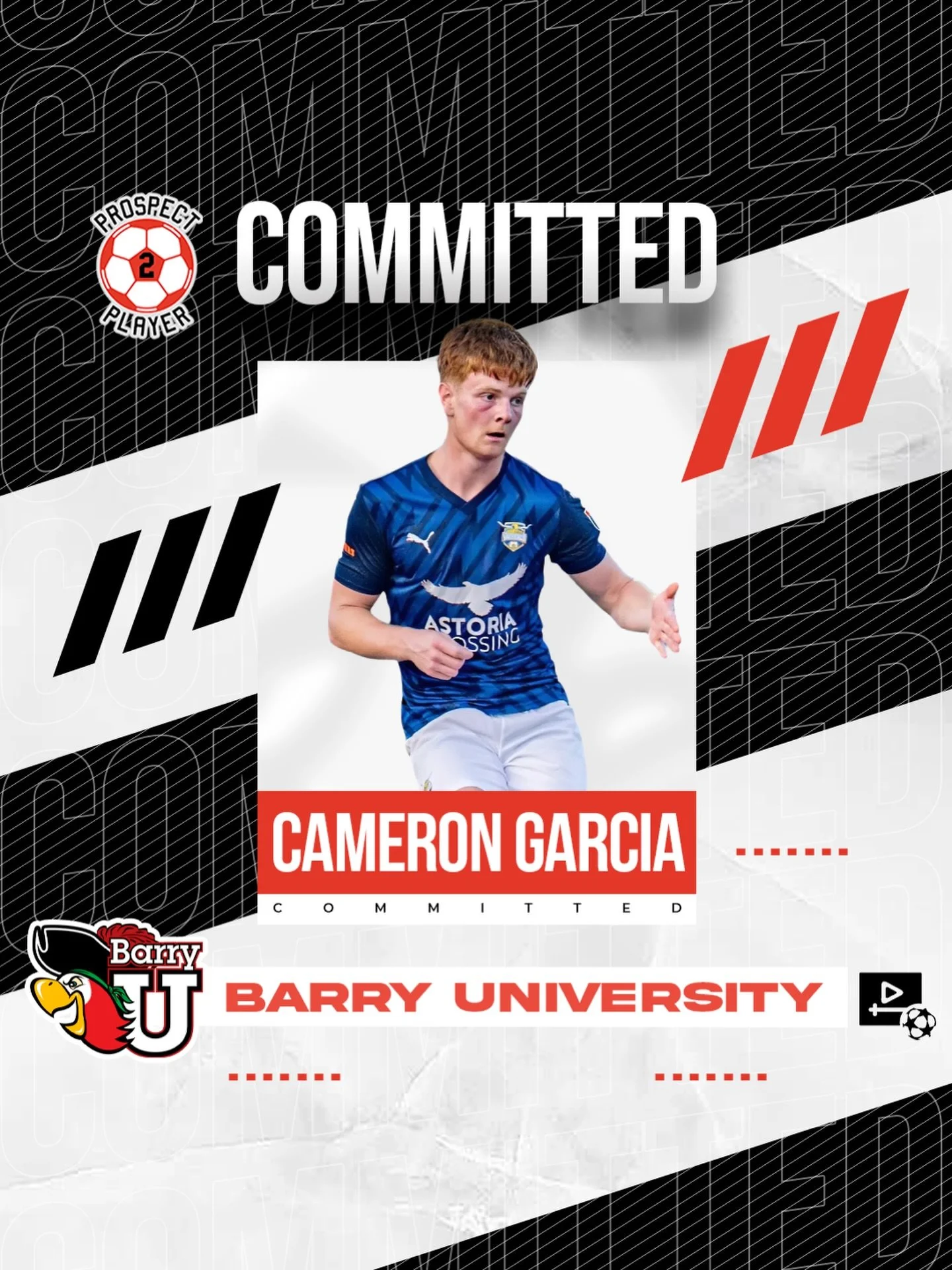 Congratulations to client Cameron Garcia (@camer.o.n.g) on his commitment to NCAA D2 program Barry University (@barryumsoccer)

Cameron is a D1 transfer from Mercyhurst. He is a 6&rsquo;4 left-footed CB from Texas 

We are excited to continue followi