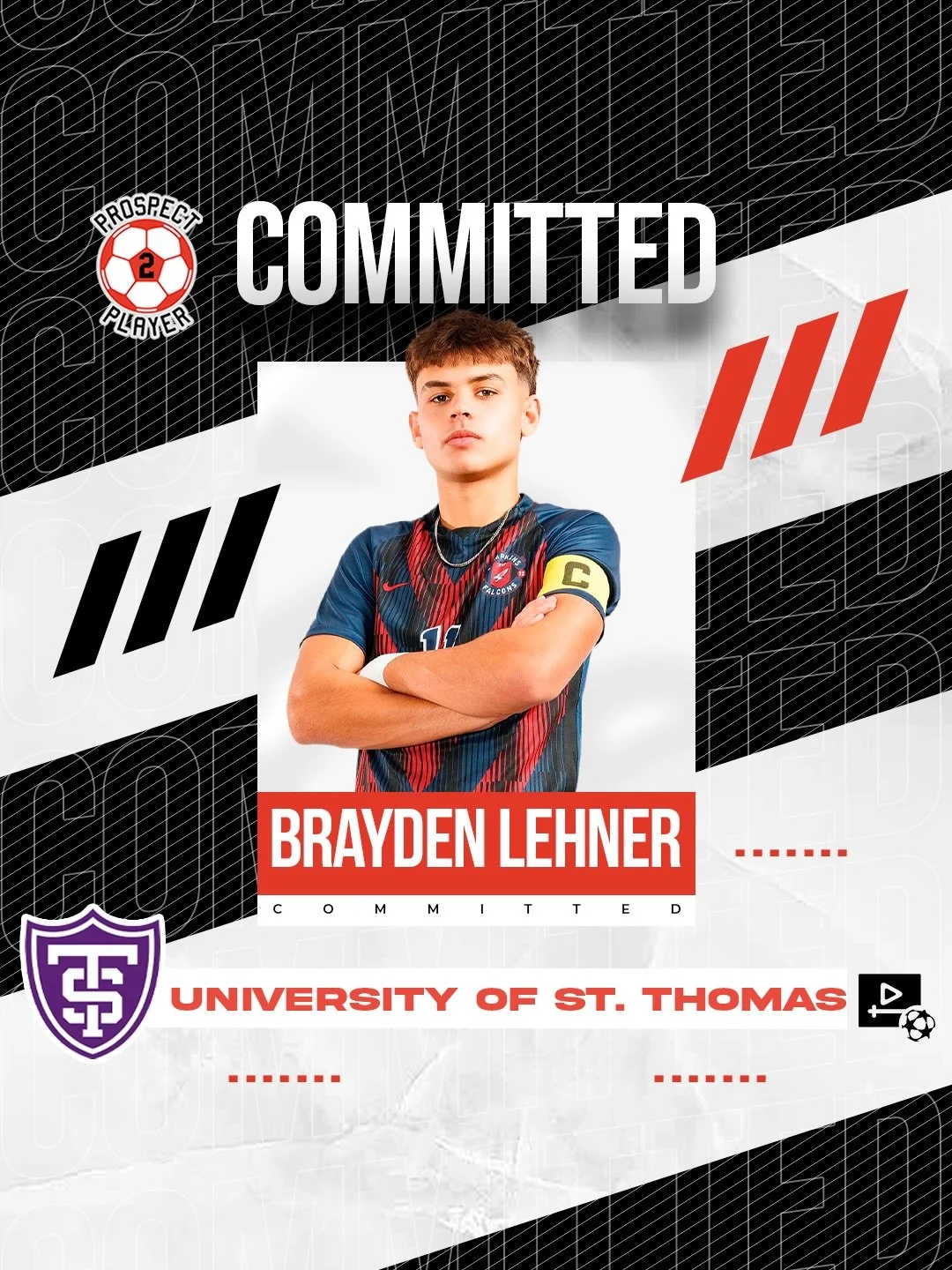 Congratulations to client Brayden Lehner (@brayden.lehner) on his commitment to NCAA D1 program University of St. Thomas (@tommiemsoccer)

Brayden is a forward from Houston playing @ecnlboys 

We are excited to follow your college career, Brayden ⚽️?