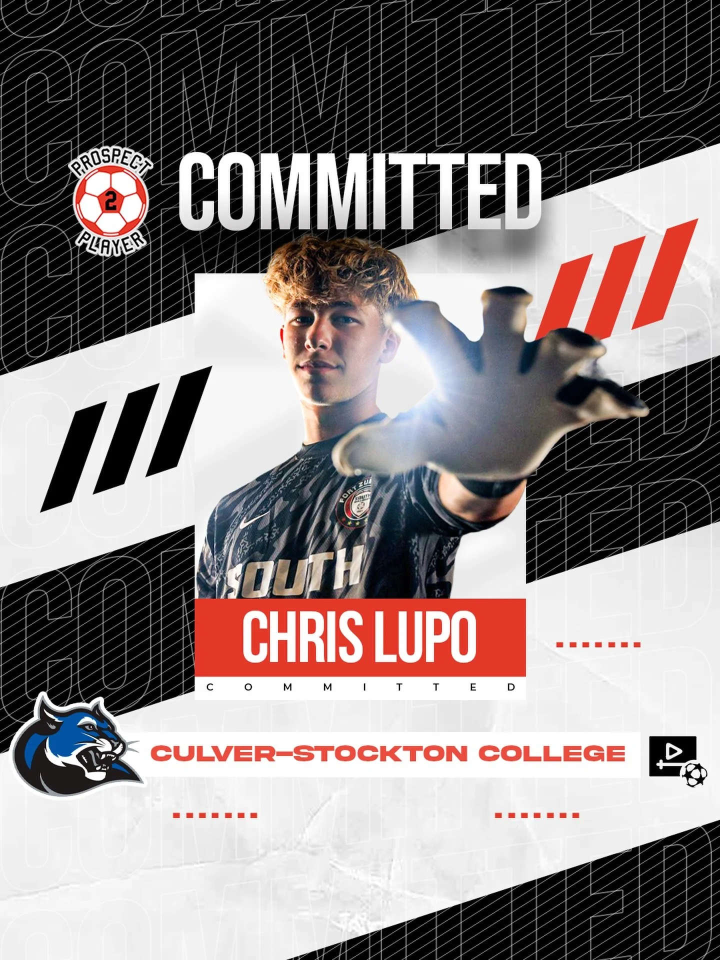 Congratulations to client Chris Lupo (@chris_lupo19) on his commitment to NAIA program Culver-Stockton College (@cscmensoccer)

Chris is an athletic goalkeeper playing for @officialfzschools 

We are excited to follow your college career, Chris ⚽️💪 