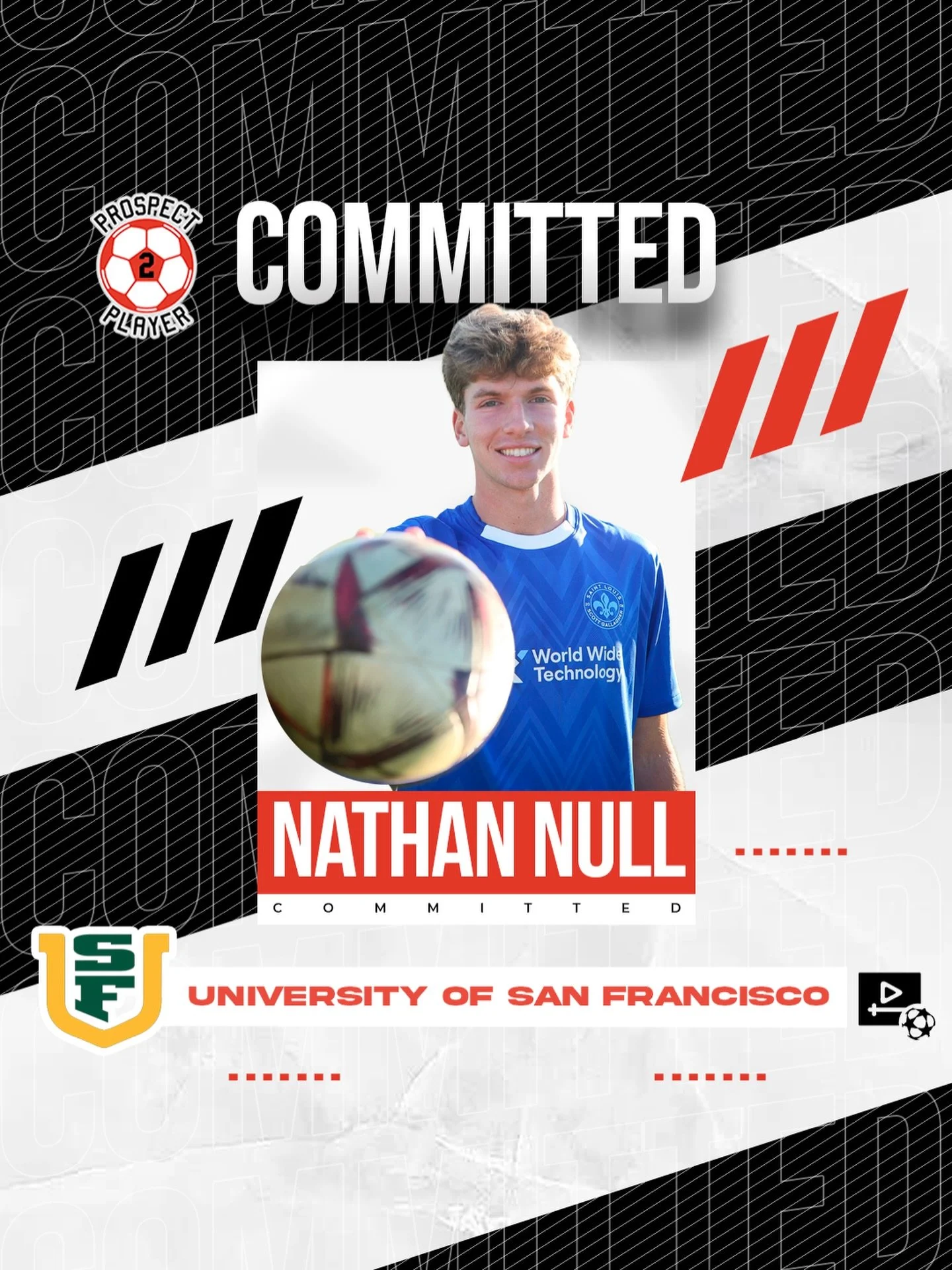 Congratulations to client Nathan Null (@nathannull1127) on his commitment to NCAA D1 program University of San Francisco (@usfdonsmenssoccer)

Nathan is a goalscoring center forward from St. Louis playing @mlsnext 

We are excited to follow your coll