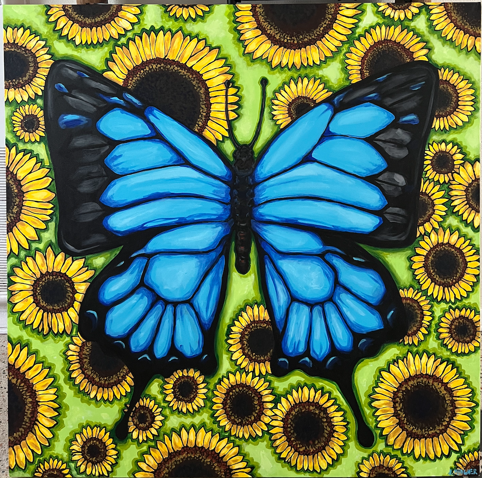 bb blue swallowtai on sunflowers.png