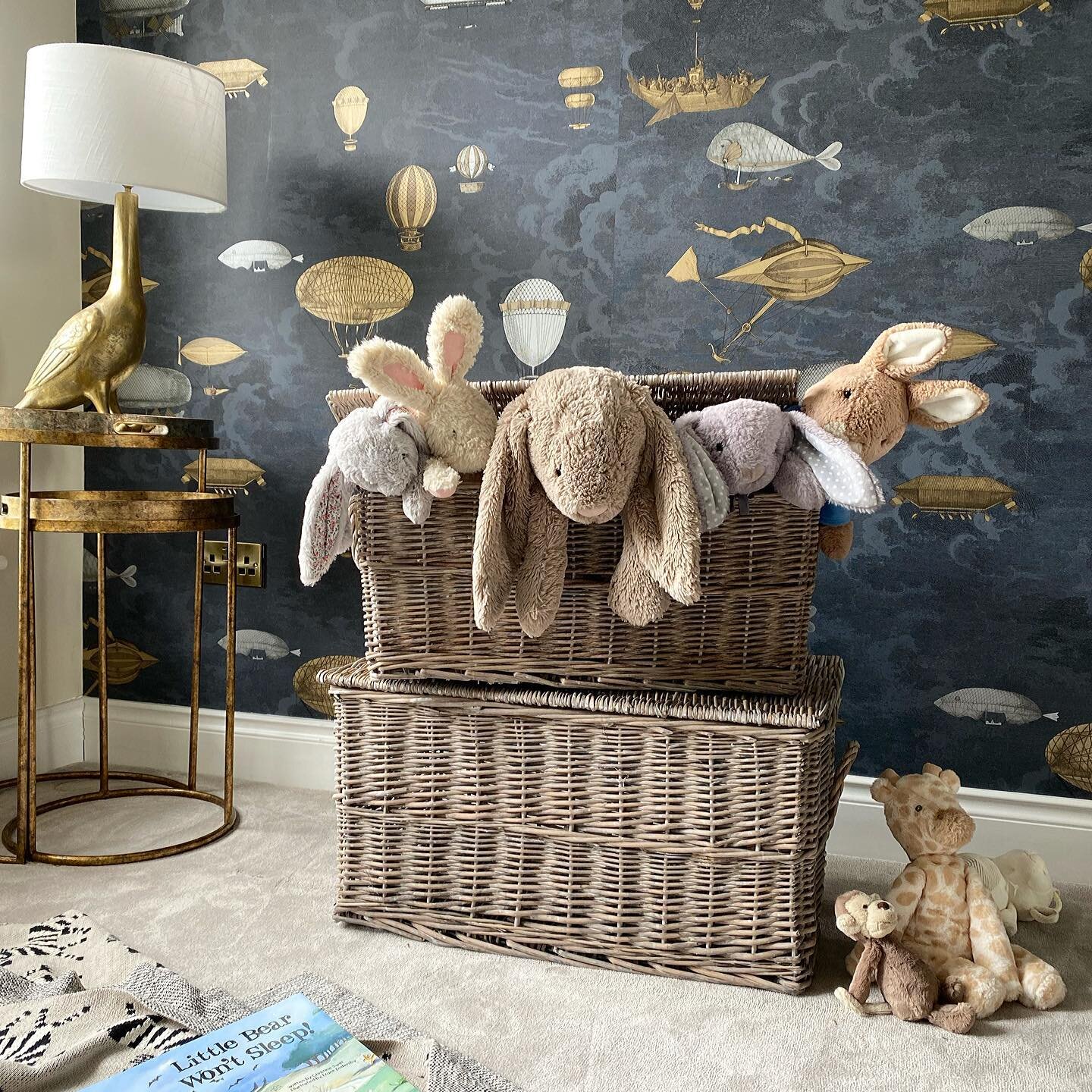 These wicker baskets are a very handy way to store children&rsquo;s toys while still looking nice and in keeping with your interiors. They come in a set of two and are available for delivery this month #smartstorage #nurserydecor #storageideas #stora