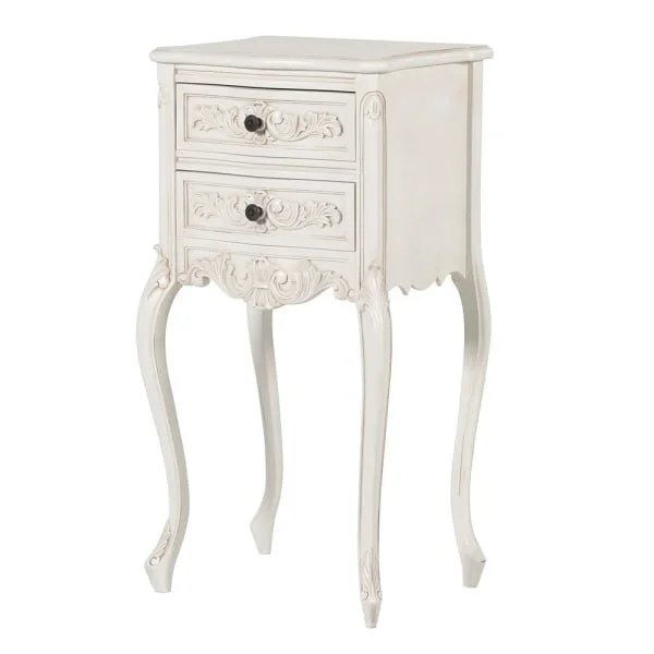 White thin bedside table online