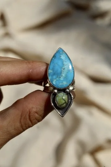 Turquoise Lotus Ring - UK L / US 5.75