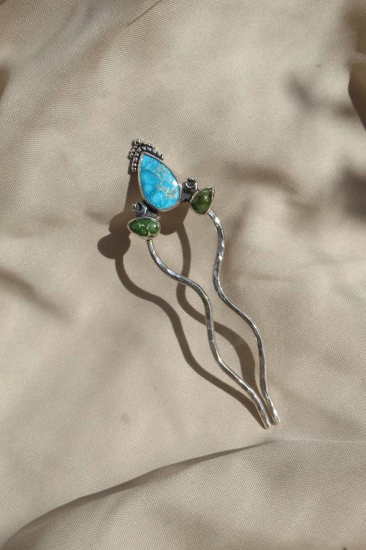 Turquoise Silver Hair fork