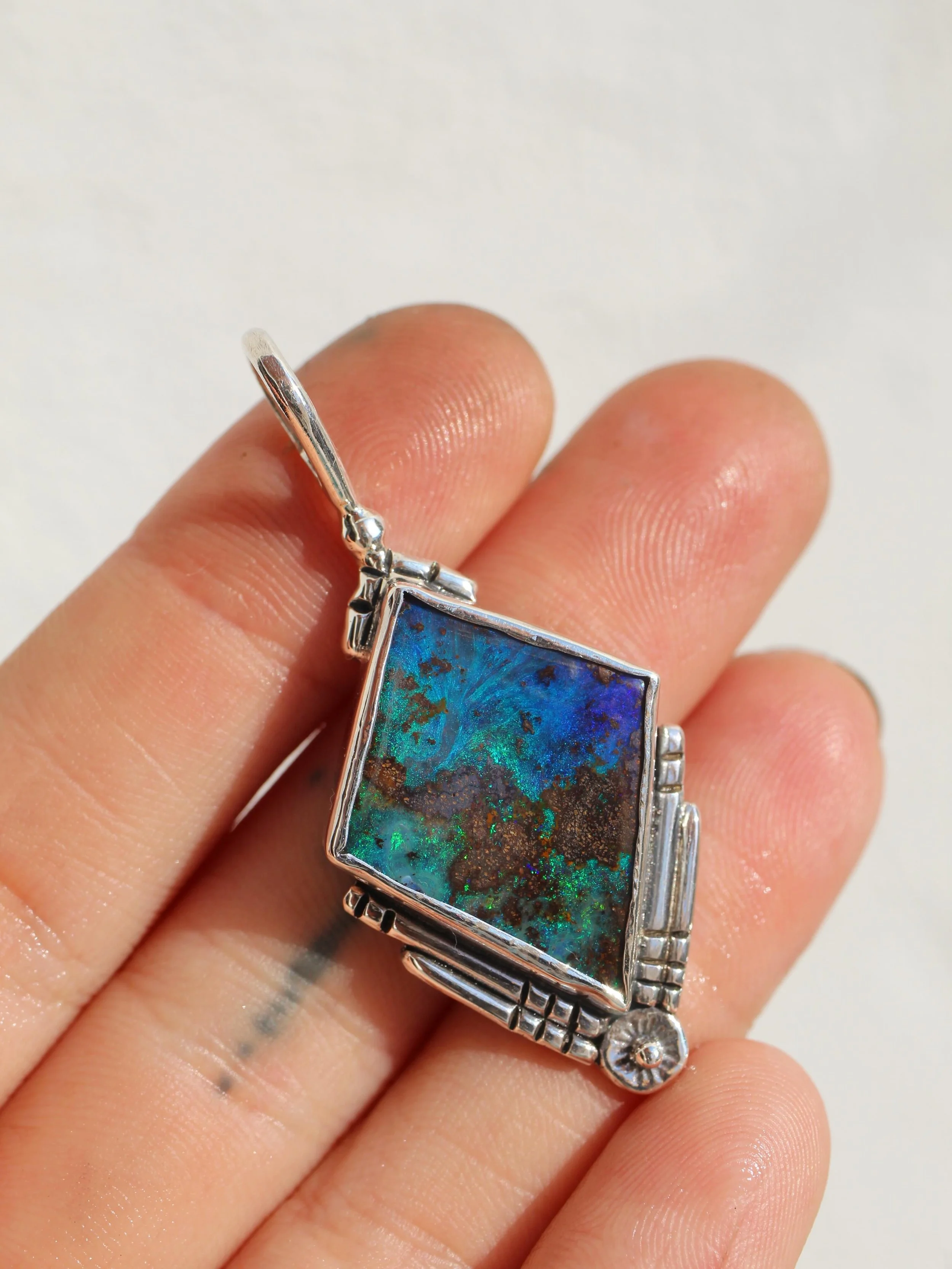 I am in LOVE&hellip;! 

This opal was by far the star of the show. She&rsquo;s an actual galaxy! 

Made for one of my dear customers who&rsquo;s been supporting for more time than I can remember. Thank you honey, appreciate you so much. 

Hanging fro