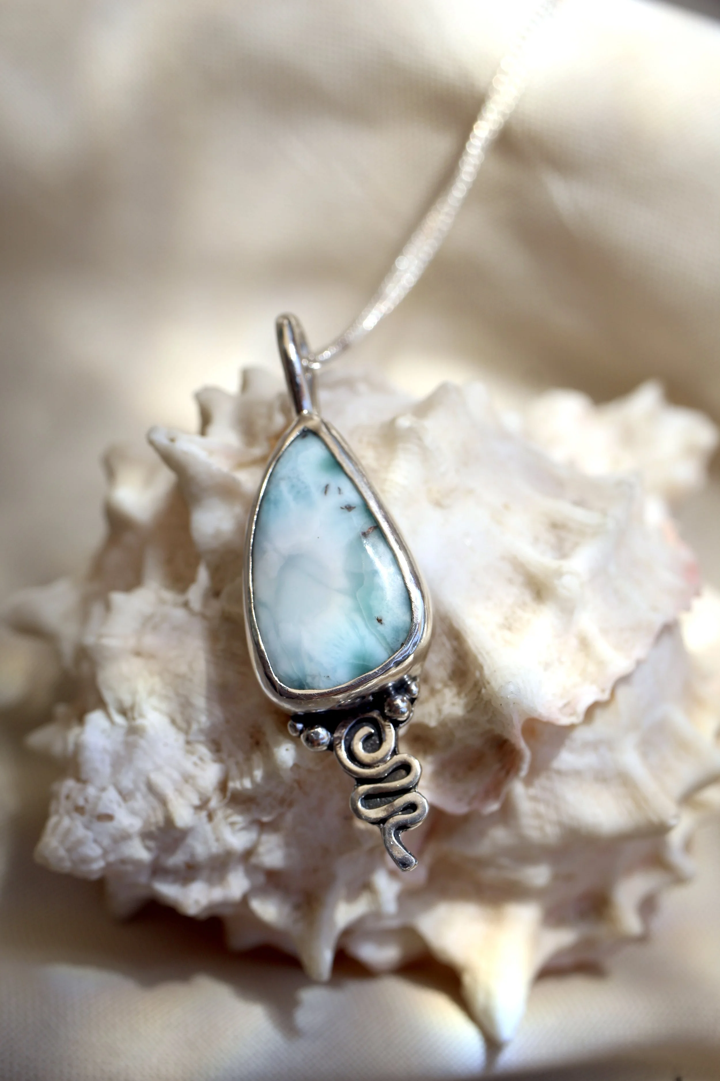 Larimar Unalome Necklace