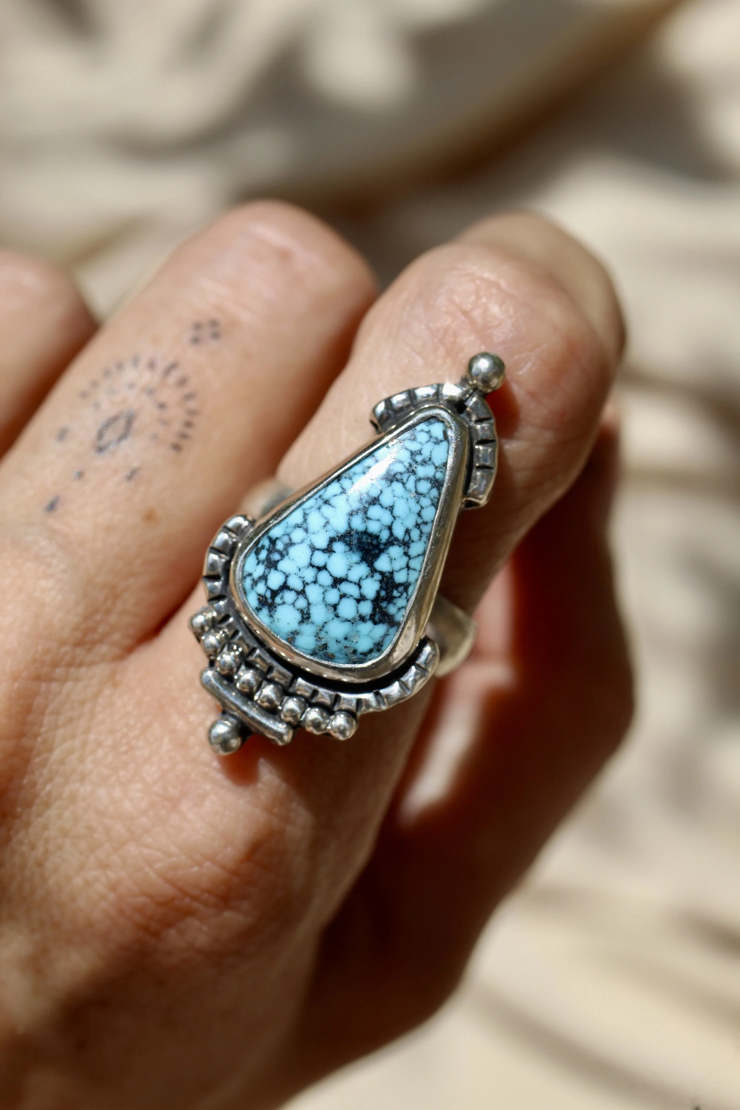 Kingman Turquoise Ancient Soul Ring - UK Q / US 8.25