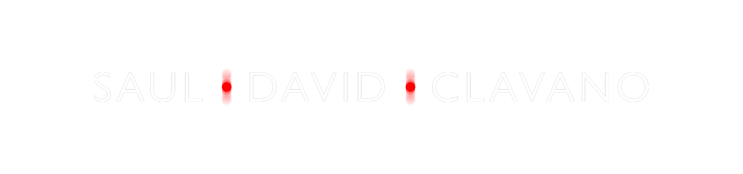 Text graphic featuring the names Saul, David, and Clavano with red vertical lines separating them.