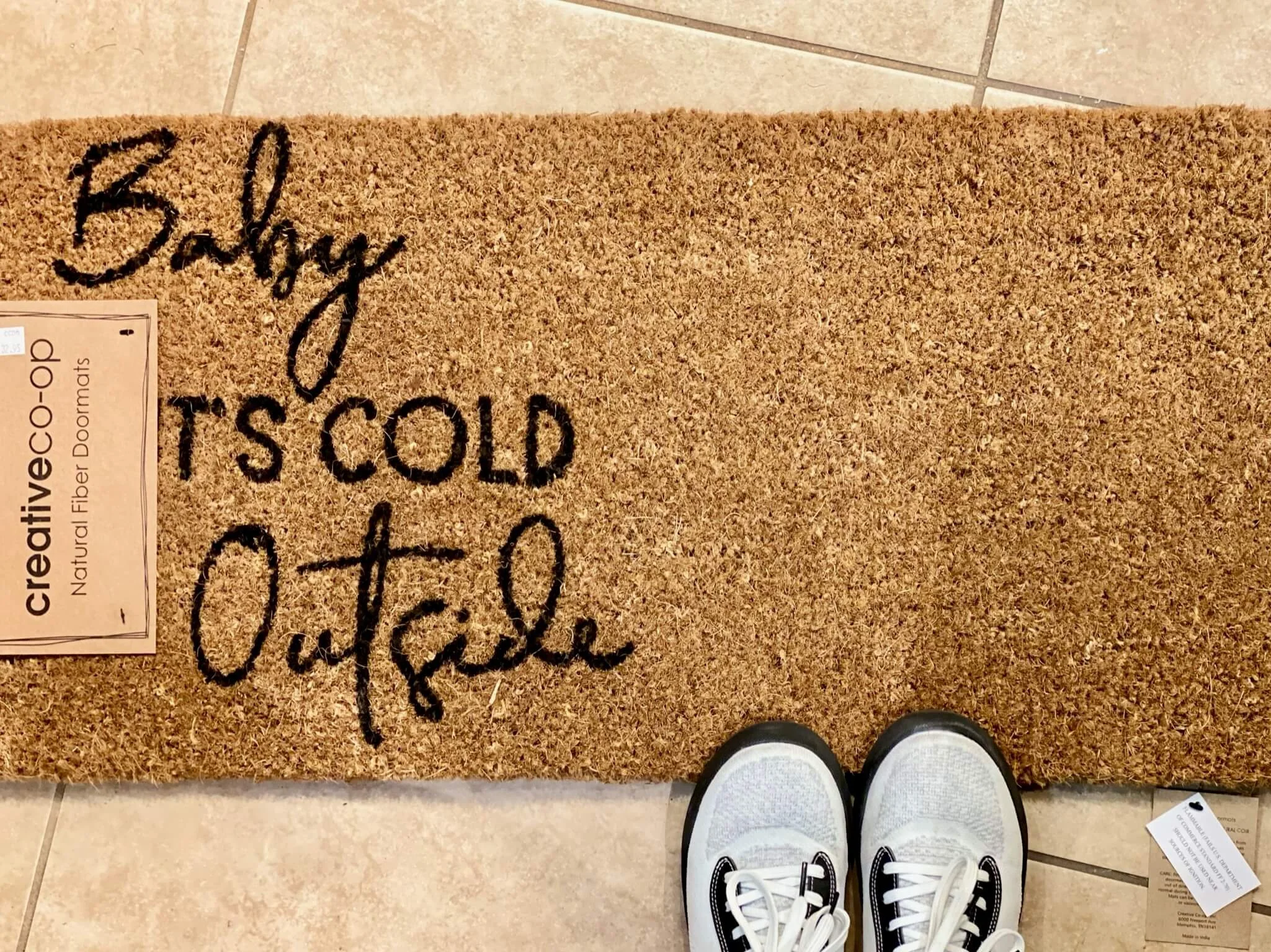 baby it's cold outside door mat -  plaid friday shopping - winter and holiday decor and gifts - corner cartel boerne