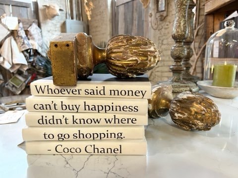 Home decor and accessories for sale at Corner Cartel | Boerne, Texas | books, bookends, gold sculpture