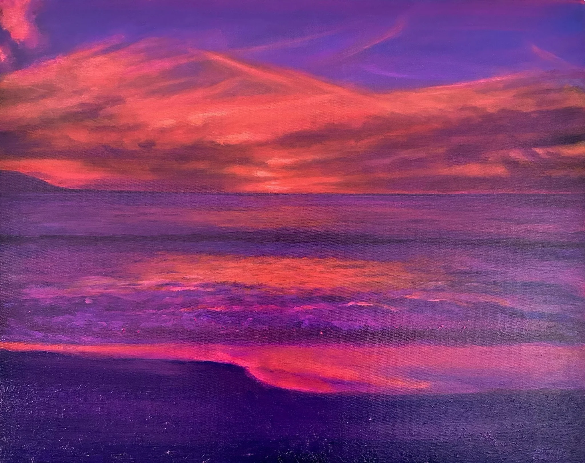 "Purple Sunset" (24"x36") on Canvas