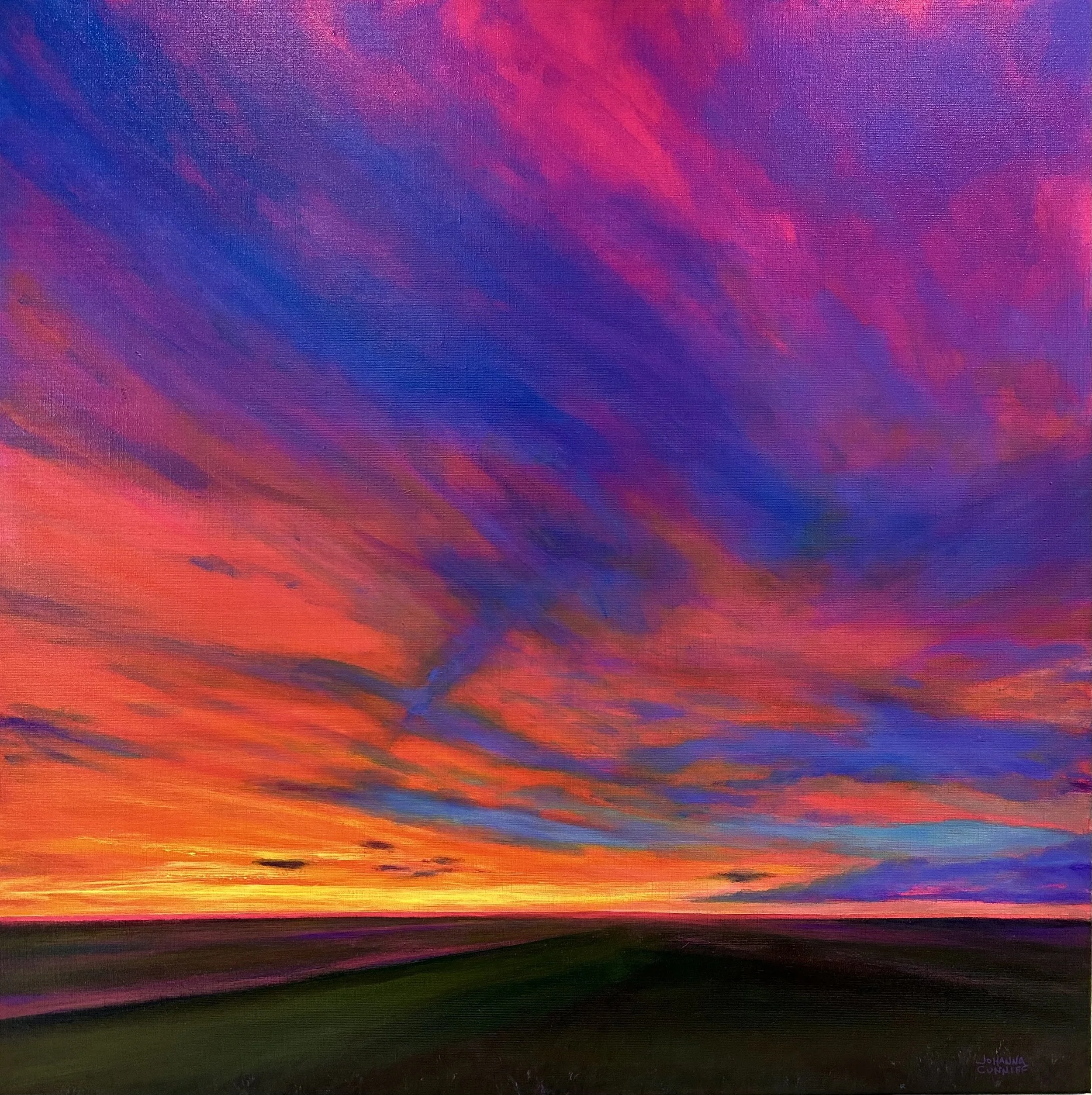 "Crayola Sky" (30"x30") on Linen