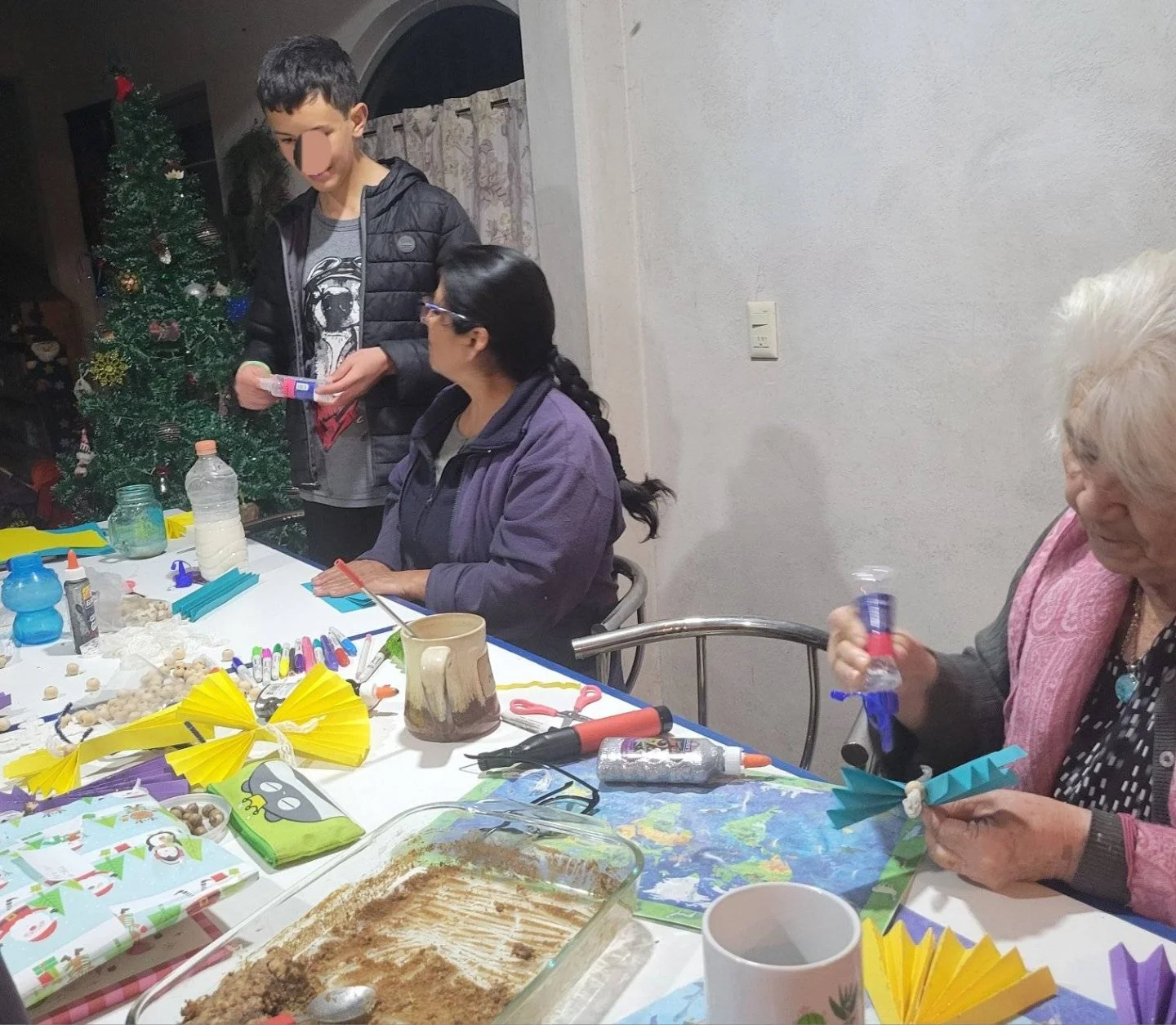 One evening, we all gathered to create simple angels with a scripture booklet. A few days later, we gave them to all our neighbors.