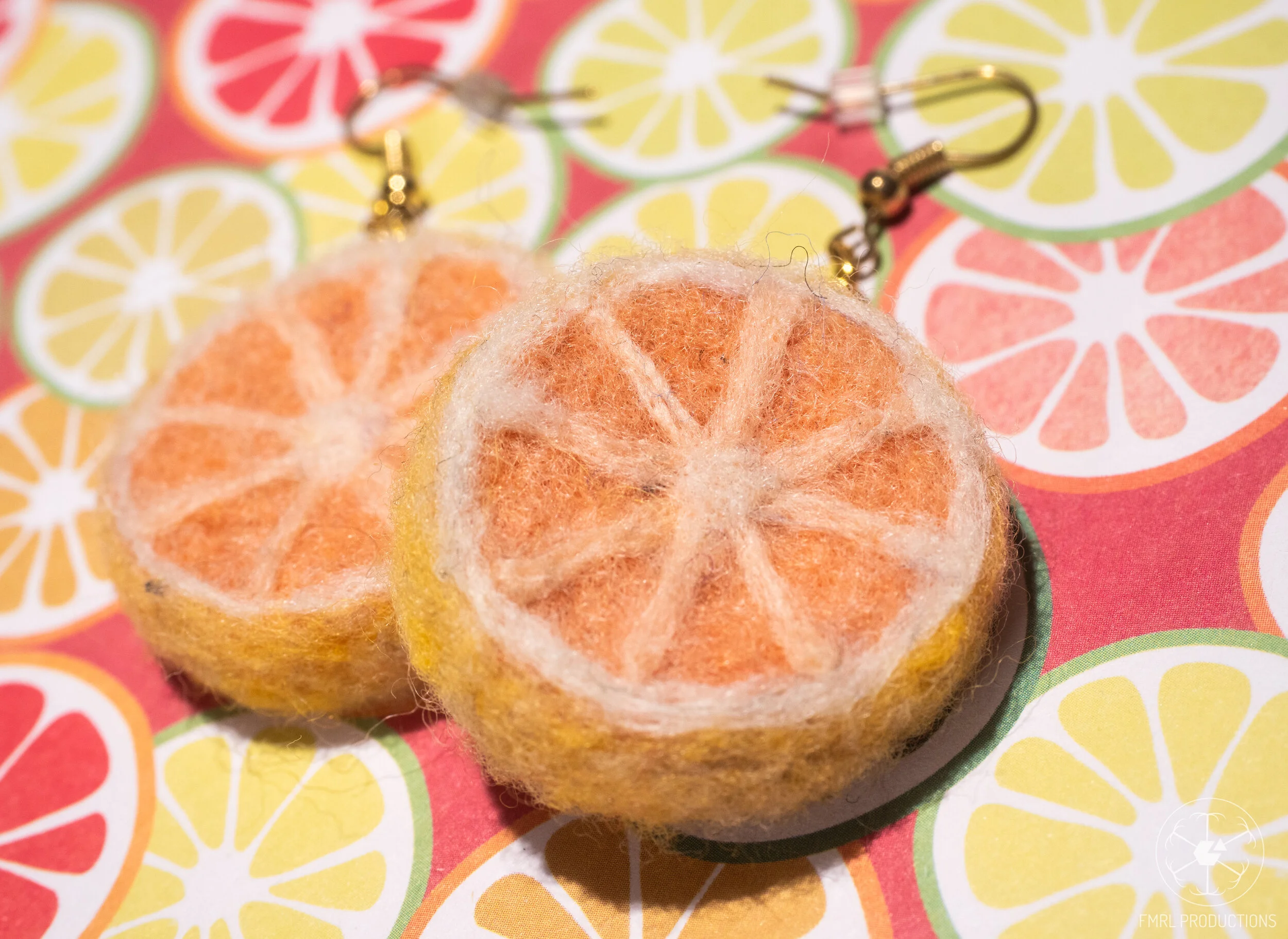 Grapefruit Slice Earrings