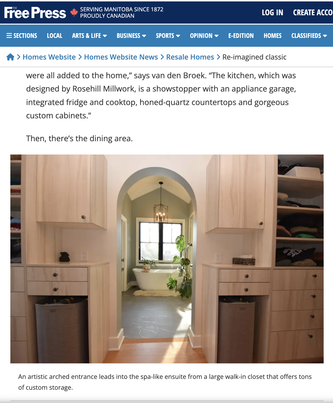 Interview with Amber van den Broek , Winnipeg realtor, with the Winnipeg Free Press about a beautiful lucury home on Kingston Row.