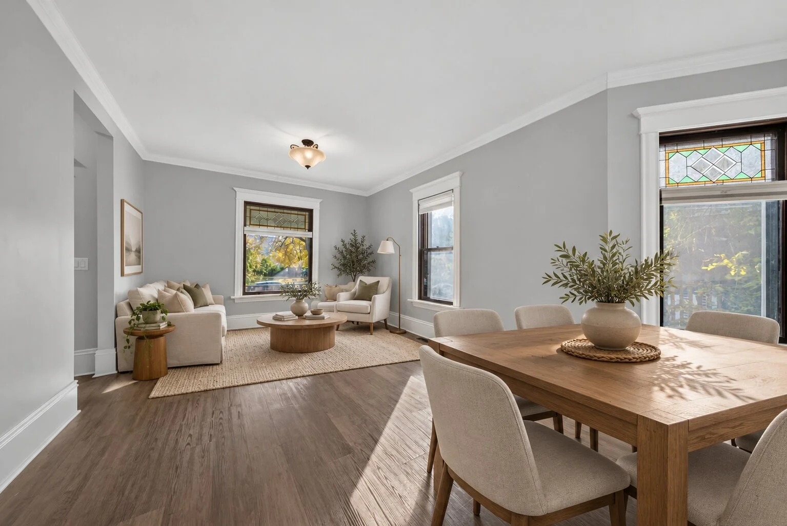 Warm living-dining room with stained glass.jpg