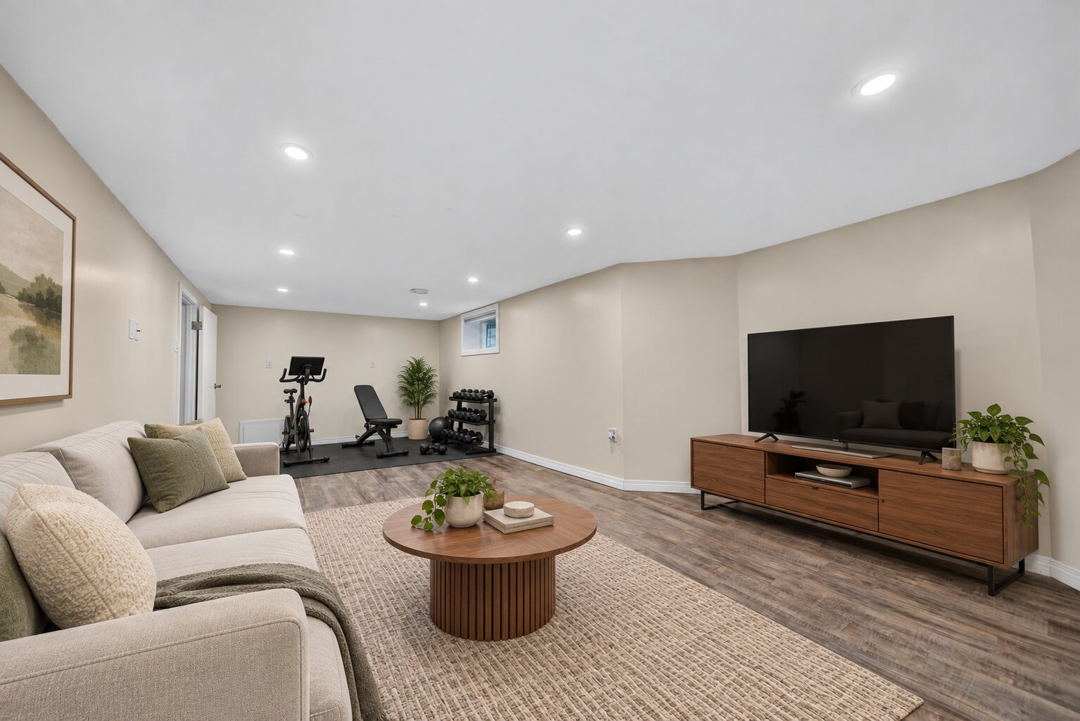Basement rec room with home gym.jpg
