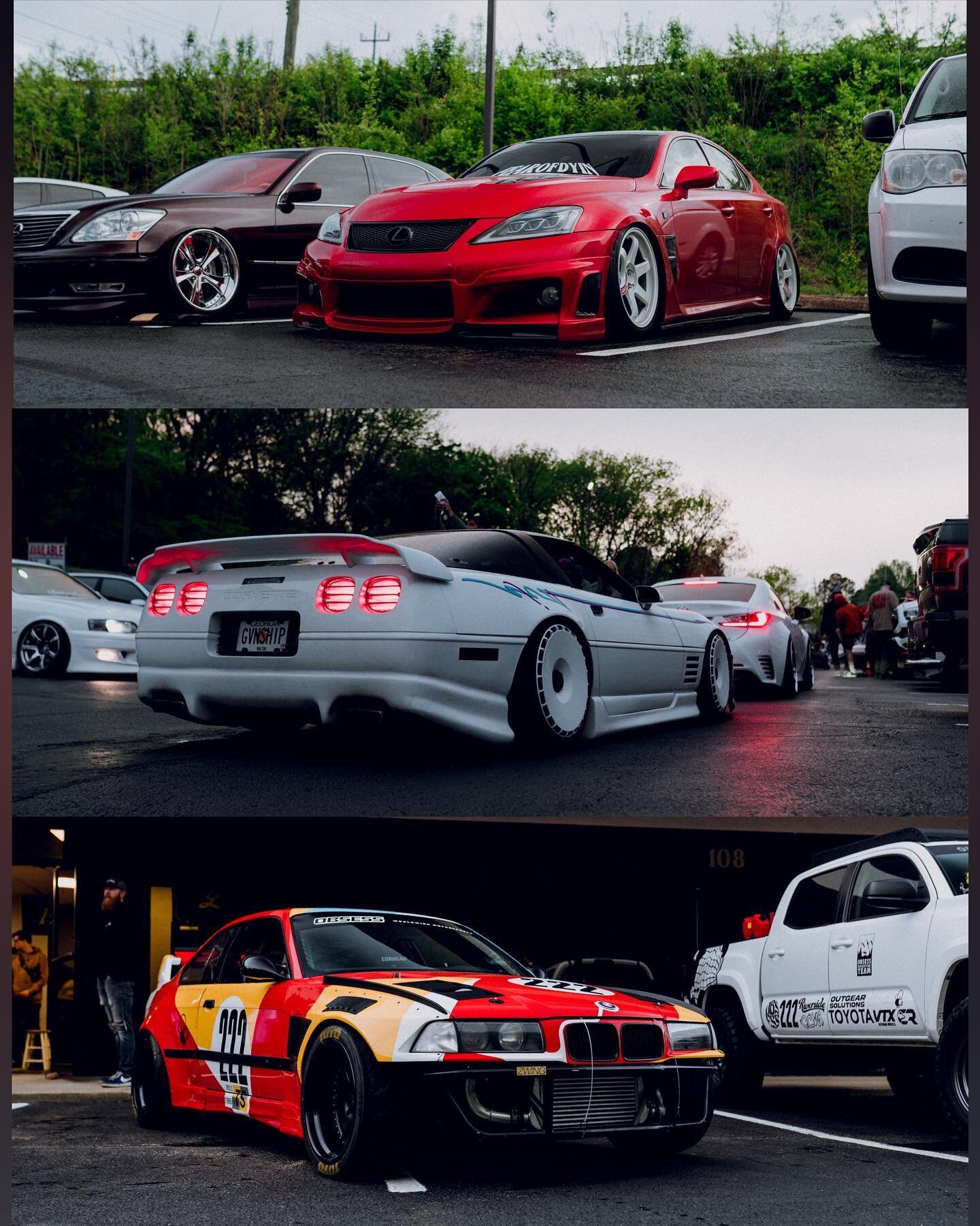 Slick-top //
We are so fucking back. Small set of the @obsessworldwide x @riversidechattanooga pre-meet. Goodnight. 
#southernstyle
#sstylevip
#riversidechattanooga 
#obsessworldwide
#lexus
#bmw
#e36m3
#corvette
#carsofinstagram 
#carswithoutlimits 
