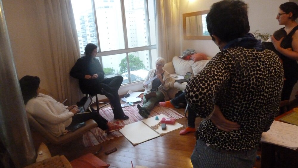 Planning the residential with Atzhiri Molina, Lorenna Wolffer, Anni Raw, Victoria Jupp Kina and Lou Sumner, Sao Paulo, September 2015