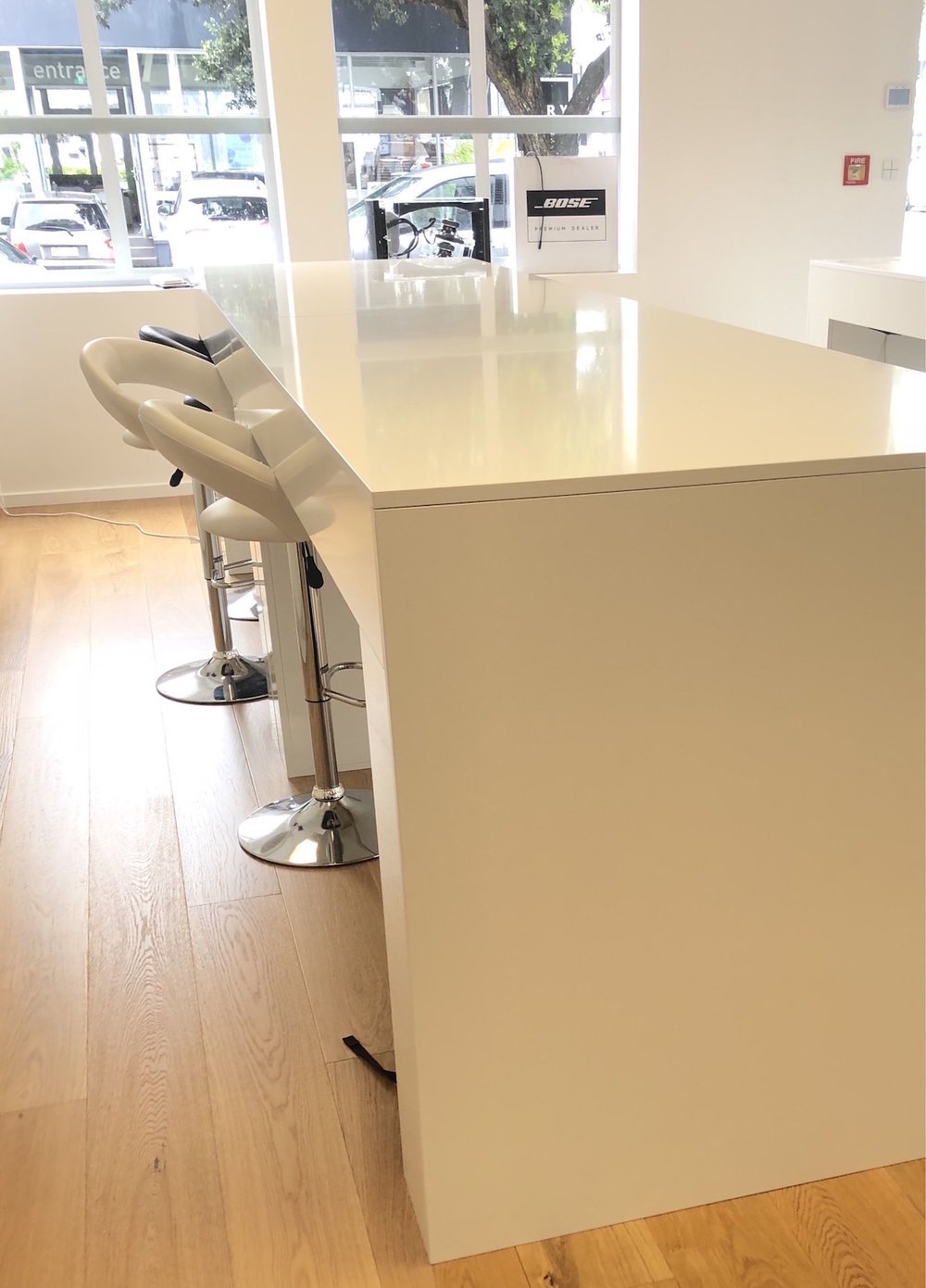 Island bench used as a desk within the Store’s ‘imitation’ kitchen