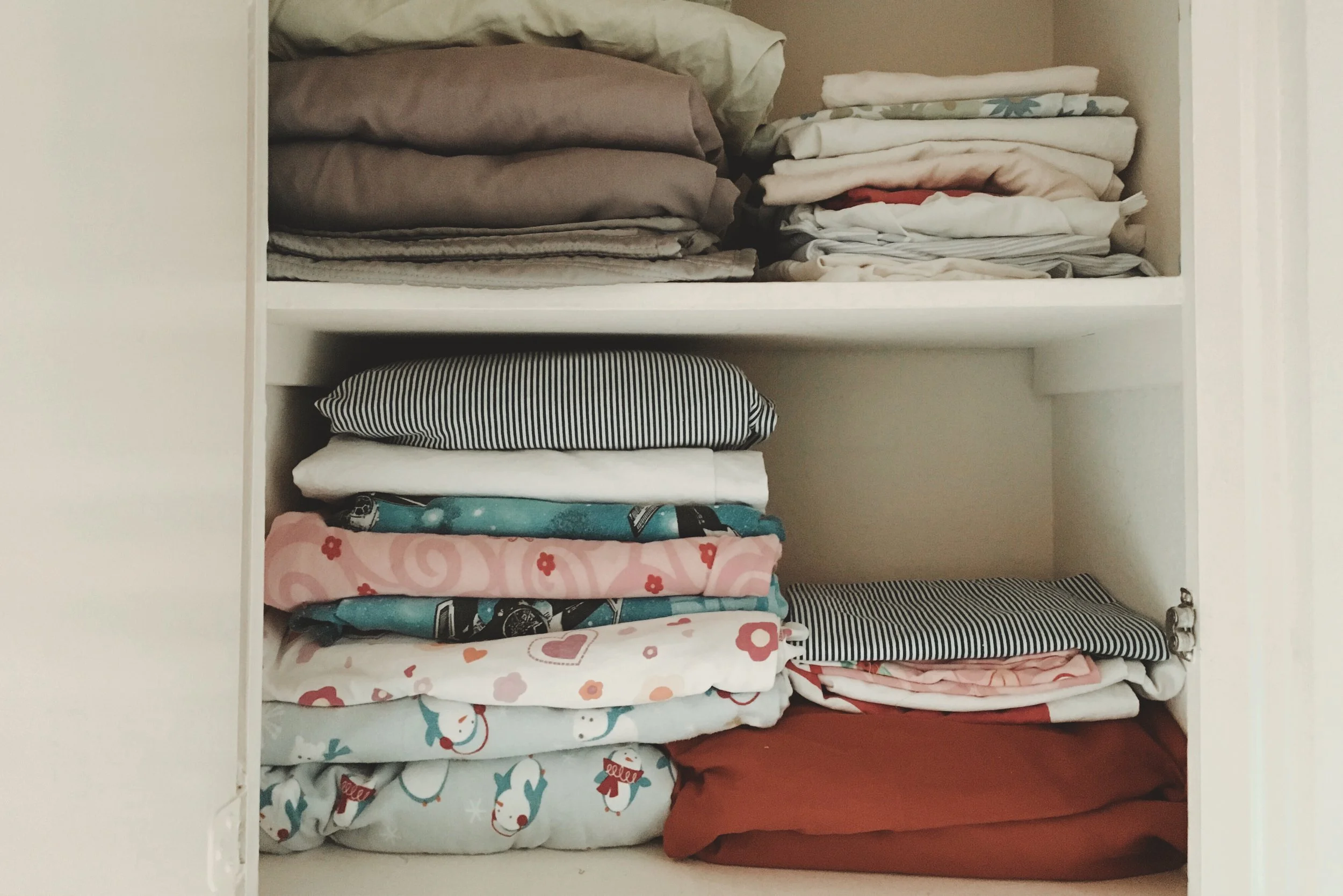 Linen in cupboard