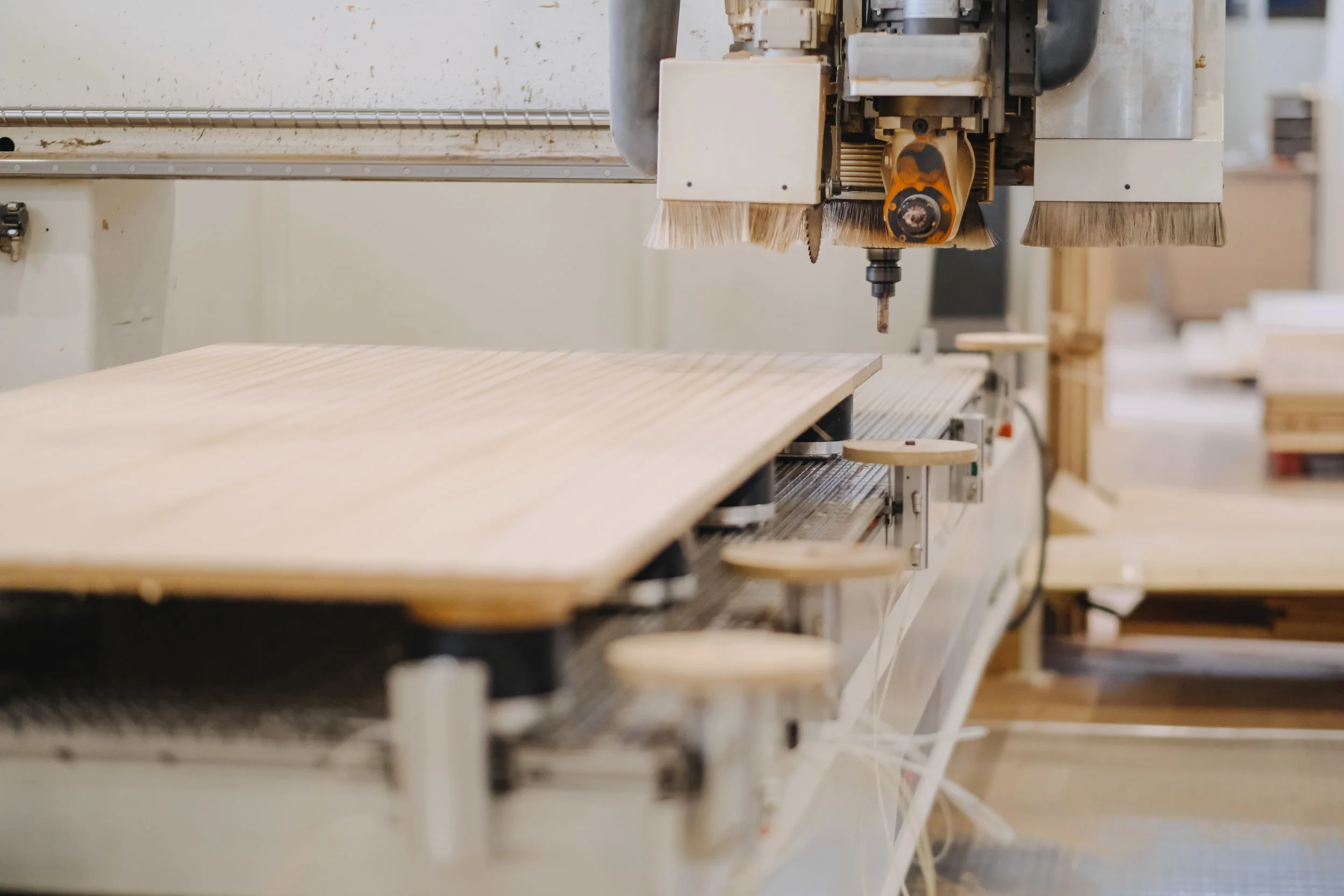CNC machine cutting cabinetry