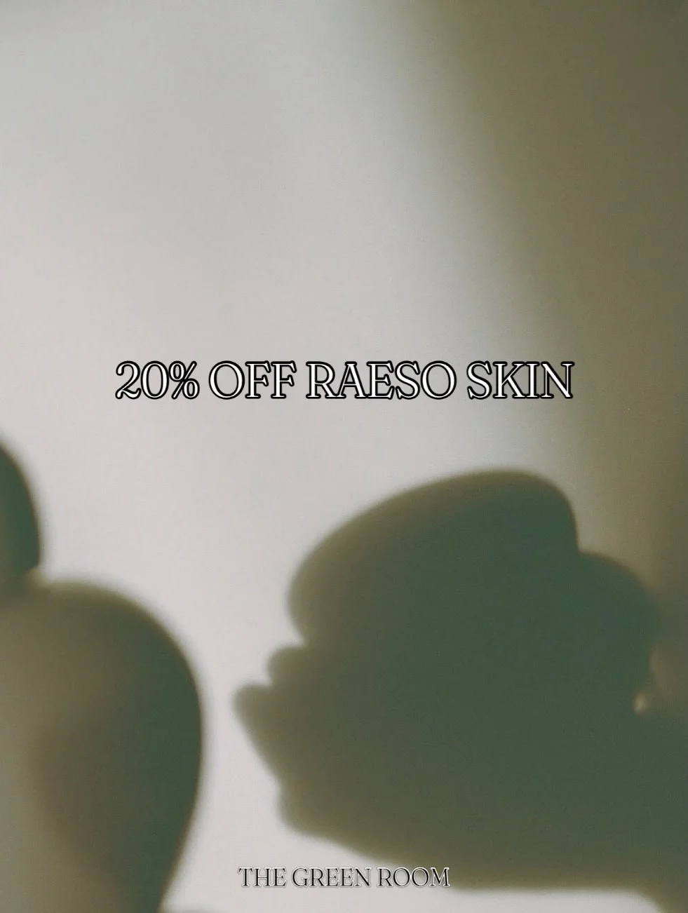 @raesoskin 20% off Sale.

Not including minis and 1 product SKU per client.

Contact me to order.

Thank you for shopping small.

#raesoskin #raeso #sale #thegreenroom