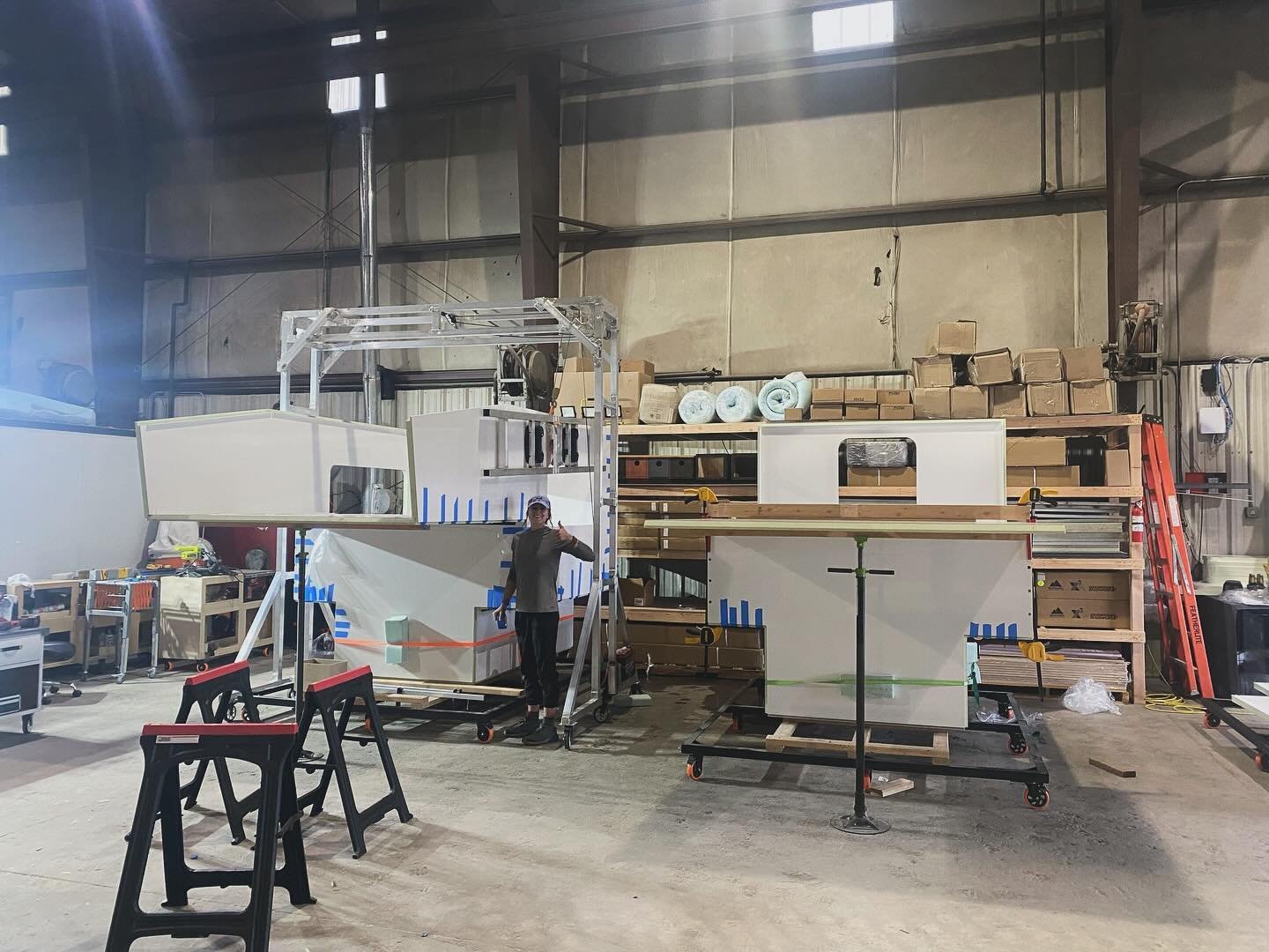So excited to see the progress for our first batch of dealer campers at @labyrinthoverland in Grand Junction, Co! They&rsquo;re cranking these out quick! Can&rsquo;t wait to see the high quality buildouts Lee has been working on!