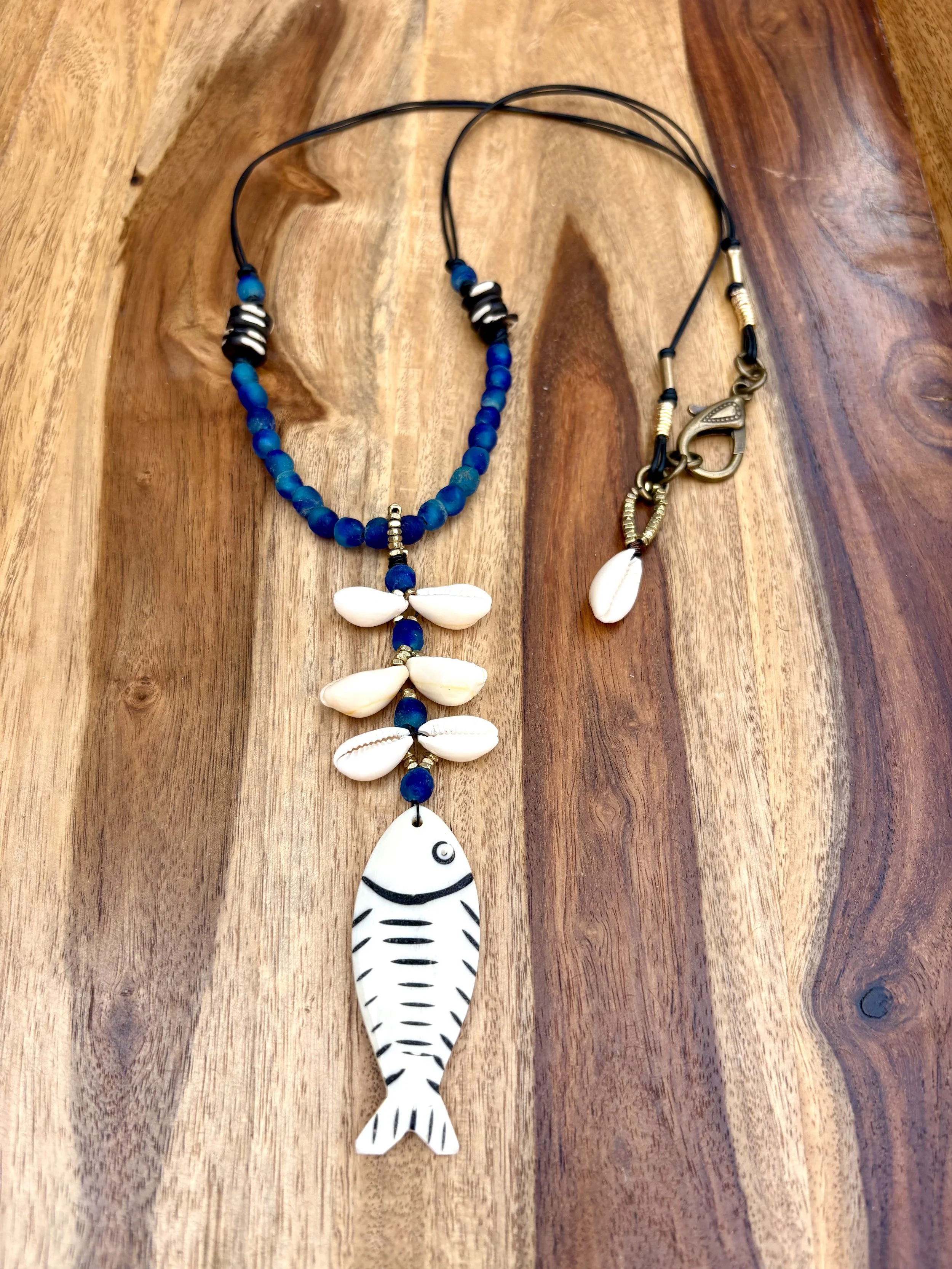 Blue Seas Fish Pendant Necklace